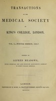 view Transactions of the Medical Society of King's College, London.