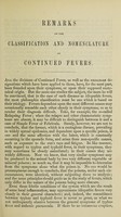 view Remarks on the classification and nomenclature of continued fevers / by Charles Murchison.