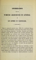 view Considérations sur les tumeurs graisseuses en général et sur les lipomes en particulier / par d. M. Prat.