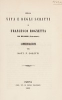 view Della vita e degli scritti de Francesco Rognetta / [Ferdinando Coletti].