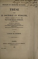 view Du cancer du poumon ... / par E.-H.-Ernest Aviolat.