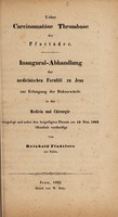 view Ueber Carcinomatöse Thrombose der Pfortader ... / von Reinhold Findeisen.