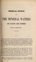 view Medical notice upon the mineral waters and laxative salts exported from Marienbad.