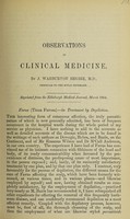 view Observations on clinical medicine / by J. Warburton Begbie.