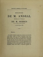 view Discours de M. Andral prononcé aux funérailles de M. Serres. [Followed by] Discours de M. Chevreul / [G. Andral].