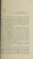 view [Printed letter addressed to an unnamed Manager of the Royal Infirmary, Aberdeen, relating to the homœopathy controversy] / Arch. Reith.