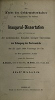 view Der Krebs des Gebärmutterhalses als Complication der Geburt / Adolf Dieterich.