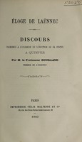 view Éloge de Laennec: discours prononcé à l'occasion de l'érection de sa statue à Quimper / [Jean Baptiste Bouillaud].