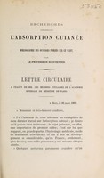 view Pièces concernant l'absorption cutanée et bibliographie des ouvrages publiés sur ce sujet / [H. Scoutetten].