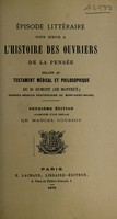 view Épisode littéraire pour servir à l'histoire des ouvriers de la pensée relatif au testament médical et philosophique du Dr. Dumont / [P. Révon].