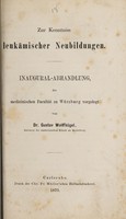 view Zur Kenntnis leukämischer Neubildungen ... / von Gustav Wolffhügel.