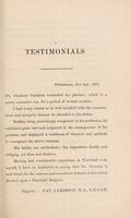 view Testimonials in favour of Dr. Charles M. Crombie.