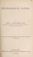 view Physiological papers / by John M'Kendrick.