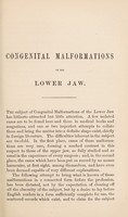 view Congenital malformations of the lower jaw / by Alexander Ogston.