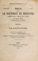 view Étiologie de la carcinose ... / par Georges Salle.