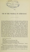 view The use of the volsella in gynecology / by Alexander Russell Simpson.