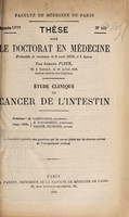 view Étude clinique du cancer de l'intestin ... / par Armand Fleur.