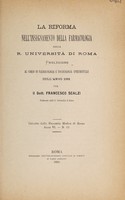 view La riforma nell'insegnamento della farmacologia nella R. Università di Roma / [Francesco Scalzi].