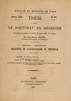 view Pronostic de l'enchondrome du testicule : historique--généralisation ... / par Jean-Désiré Marion.