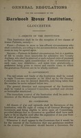 view General regulations for the government of the Barnwood House Institution, Gloucester / [approved by W.V. Harcourt].