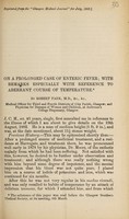 view On a prolonged case of enteric fever : with remarks especially with reference to aberrant course of temperature / by Robeert Park.