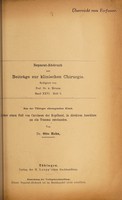 view Ueber einen Fall von Carcinom der Kopfhaut, in direktem Anschluss an ein Trauma entstanden / von Otto Hahn.