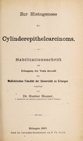 view Zur Histogenese des Cylinderepithelicarcinoms ... / vorgelegt von Gustav Hauser.