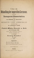 view Ueber die Behandlung der inoperablen Carcinome ... / Georg Sander.