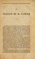 view Les travaux de M. Pasteur / Denys Cochin.