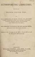 view Anthropometric laboratory / arranged by Francis Galton.