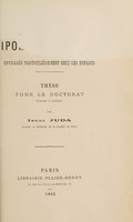 view Des lipomes du périnée envisagés particulièrement chez les enfants ... / par Isaac Juda.