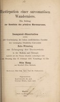 view Exstirpation einer sarcomatösen Wanderniere : ein Beitrag zur Kenntnis des primären Nierensarcoms ... / Otto Haug.