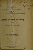 view Das Karzinom und seine Behandlung / von H. Helmkampff.