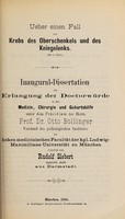 view Ueber einen Fall von Krebs des Oberschenkels und des Kniegelenks ... / vorgelegt von Rudolf Siebert.