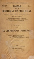 view Étude sur la lymphadénie intestinale ... / par Victor Gilly.