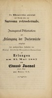 view Die Resectio sterni mit Bericht über ein Sarcoma retrosternale ... / von Edmund Jaenel.