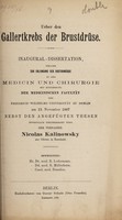 view Ueber den Gallertkrebs der Brustdrüse ... / Nicolas Kalinowsky.