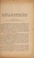 view Ein Beitrag zu den Erfahrungen ueber die operative Behandlung des Mammarcinoms / von Franz Fink.