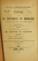 view Contribution à l'étude des exostoses de croissance ... / par E. Peltier.