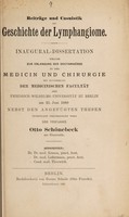 view Beiträge und Casuistik zur Geschichte der Lymphangiome ... / Otto Schönebeck.