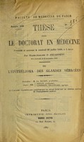 view De l'épithélioma des glandes sébacées ... / par Marie-Adolphe P. Feuardent.