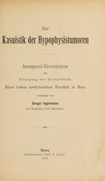 view Zur Kasuistik der Hypophysistumoren ... / vorgelegt von Sergei Ingermann.