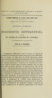 view Nouveaux éléments de diagnostic différentiel entre le cancer et l'ulcère de l'estomac : hypoazoturie cancéreuse / par G. Rauzier.