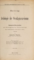 view Beitrag zur Aetiologie der Oesofagusacrcinome ... / vorgelegt von Amandus Röpcke.