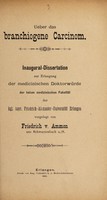 view Ueber das branchiogene Carcinom ... / von Friedrich v. Ammon.