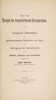 view Über die Therapie bei vorgeschrittenem Uteruscarcinom ... / vorgelegt von Julius Scherbel.