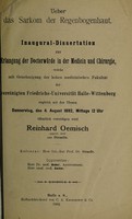 view Ueber das Sarkom der Regenbogenhaut ... / Reinhard Oemisch.