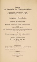 view Beitrag zur Casuistik der Mischgeschwülste : Beschreibung eines seltenen Falles von Chondro-Myxo-Sarcom des Fusses ... / Otto Boeder.