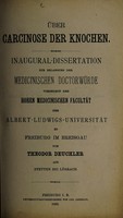 view Über Carcinose der Knochen ... / von Theodor Deuchler.