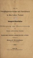 view Ueber die Oesophaguscarcinome mit Durchbruch in den linken Vorhof ... / vorgelegt von Eduard Kraushaar.